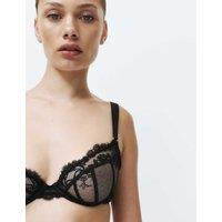 M&S Stella Lace Wired Plunge Bra A-E Black