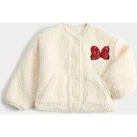 M&S Minnie Mouse Borg Jacket (2-8 Yrs) Light Cream