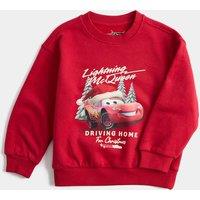 M&S Cotton Rich Cars Christmas Sweatshirt (2-8 Yrs) Red