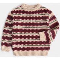 M&S Cotton Blend Striped Jumper Burgundy Mix