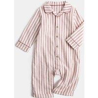 M&S Pure Cotton Baby Striped Christmas Family Pyjamas (0-3 Yrs) Cream Mix