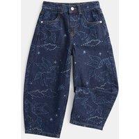 M&S Embellished Denim Barrel Leg Jeans Dark Denim