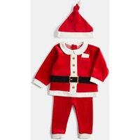 M&S 3pc Cotton Rich Christmas Outfit Red