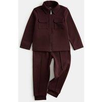 M&S 2 Piece Shirt And Trousers Outfit (2-8 Yrs) Burgundy