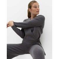 Goodmove Boucle V Neck Wrap Cardigan Thunder