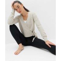 Goodmove Boucle V Neck Wrap Cardigan Grey Marl