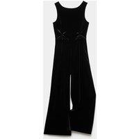 M&S Velvet Wide Leg Pull On Jumpsuit Black