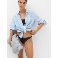 M&S Low Rise High Leg Bikini Bottoms Dark Ink