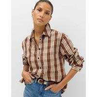 M&S Pure Cotton Checked Shirt Red Mix