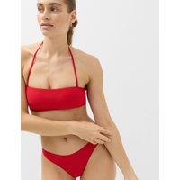 M&S Padded Bandeau Halter Neck Bikini Top Lacquer Red