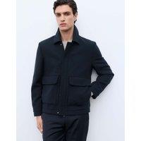 Autograph Wool Blend Melton Jacket Dark Navy