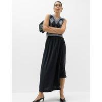 M&S Pleated Asymmetric Midi Skirt Black