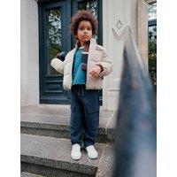 M&S Pure Cotton Cord Padded Coat (2-8 Yrs) Stone