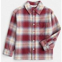 M&S Pure Cotton Checked Shirt (2-8 Yrs) Red Mix