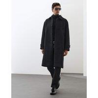 Autograph Wool Blend Boucle Checked Coat Black Mix