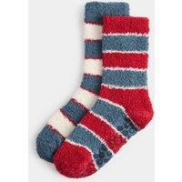 M&S Striped Cosy Slipper Socks Green Mix