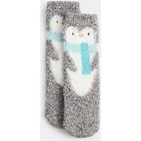 M&S Penguin Cosy Slipper Socks Multi