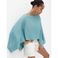 M&S Pure Cotton Sheer Cape Top Duck Egg