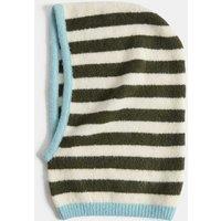 M&S Striped Balaclava Hat Green Mix