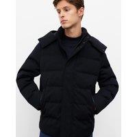 Autograph Feather and Down Technical Wool Puffer Jacket Dark Navy
