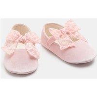 M&S Baby Lace Ballet Pram Shoes (0-18 Mths) Pink