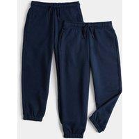 M&S 2 Pack Cotton Rich Joggers (2-8 Yrs) Navy