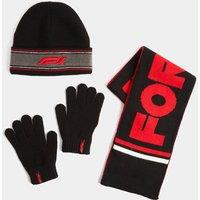 M&S 3pk Formula 1 Hat Scarf & Glove Set Black Mix