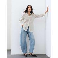Autograph Pure Silk Stripe Shirt White Mix