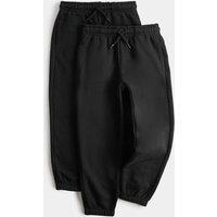 M&S 2 Pack Cotton Rich Joggers (2-8 Yrs) Black