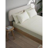 M&S Easy Care Cotton Blend Fitted Sheet Linen
