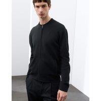 Autograph Merino Wool Blend Knitted Bomber Black