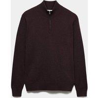 Autograph Pure Cashmere Half Zip Jumper Teak