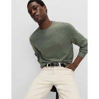 M&S Pure Lambswool Crew Neck Jumper Dark Petrol