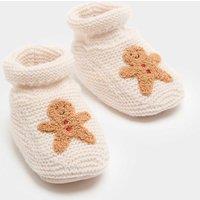M&S Baby Gingerbread Booties Ivory