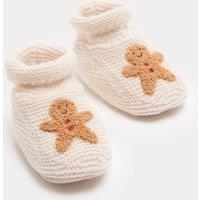 M&S Baby Gingerbread Booties Ivory