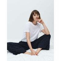 M&S Pure Cotton Striped Muslin Pyjama Bottoms Navy Mix