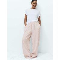 M&S Pure Cotton Striped Muslin Pyjama Bottoms Neutral
