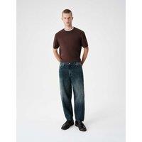 M&S Barrel Fit Authentic Rigid Jeans Blue Mix