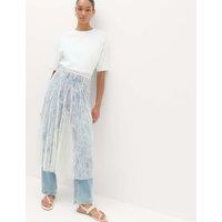 M&S Cotton Blend Lace Midi Circle Skirt Ivory