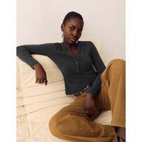 Per Una Henley Top With Wool Charcoal