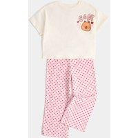 M&S Pure Cotton Capybara Pyjamas (1-8 Yrs) Pink Mix