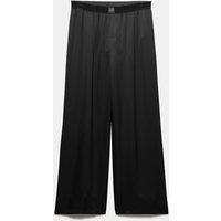 Autograph Satin Velvet Detail Pyjama Bottoms Black