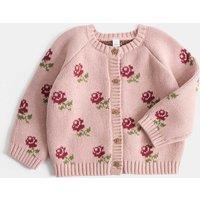 M&S Cotton Rich Flower Cardigan (0-5 Yrs) Pink