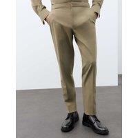Autograph Tapered Fit Flat Front Performance Trousers Sable