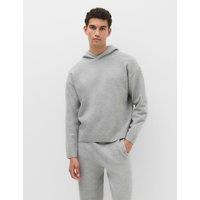 M&S Relaxed Fit Knitted Hoodie Grey