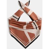 JAEGER Pure Silk Swirl Check Scarf Copper