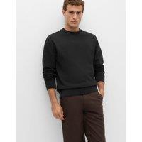 M&S Pure Cotton Garment Dye Sweatshirt Black