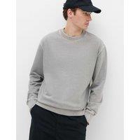 M&S Pure Cotton Garment Dye Sweatshirt Steel