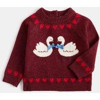 M&S Swan Jumper (0-5 Yrs) Claret