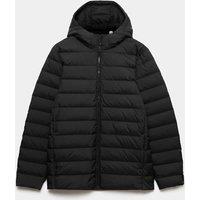 M&S Feather and Down Hooded Puffer Jacket Black